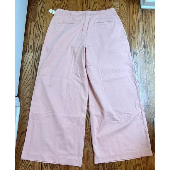 Maeve Pleated Wide Leg Pants Cotton/Tencel Neutral Pink W Sz 33 NWT - Picture 2 of 12